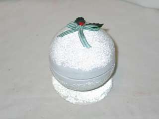 Vintage Christmas West Germany Glass Covered Snowball Candy Container 