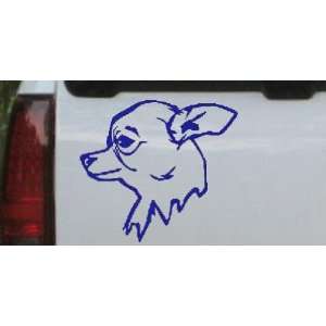 Blue 3.3in X 3in    Chihuahua Animals Car Window Wall Laptop Decal 