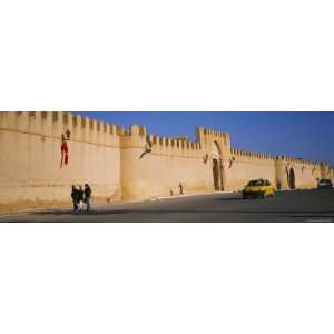 Car on a Road in Front of a Fortified Wall, Medina, Kairwan, Tunisia 