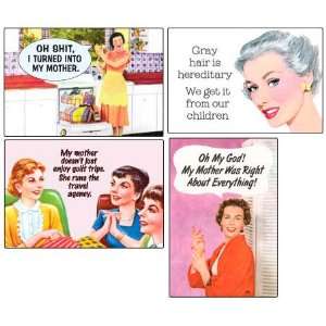  Motherhood Mothers Day Retro Humor Fridge Magnet Set 