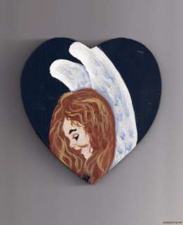 NEW RELEASE HANDPAINTED ANGEL HEART GAZING DOWN WITH LOVE IN HER SMILE 