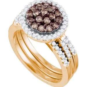  10k Rose Gold Ring 1.01 ct Rich Chocolate Diamond Center 