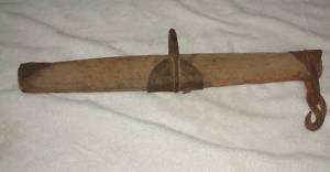 Vintage horse Wagon Parts Wood w/ Metal hook for horse  