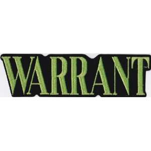  Warrant Rock Music Patch   Green LG 