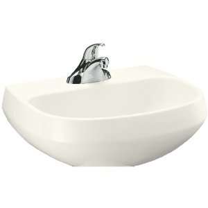   96 Wellworth Lavatory Basin with Single Hole Faucet Drilling, Biscuit