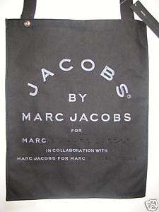 MARC JACOBS Black Basket Weave Canvas Tote Bag Handbag  
