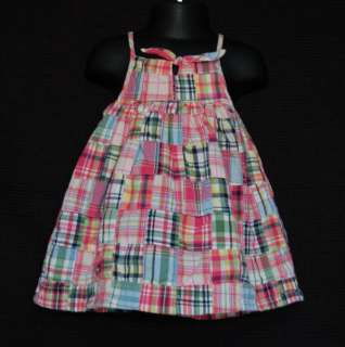 Baby Gap Girl Seaside Madras Plaid Patchwork Summer Dress size 6 12 