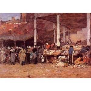    Brussels the Old Fish Market, By Boudin Eugène 