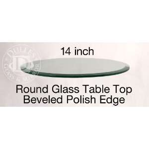  Glass Table Top 14 Round, 1/2 Thick, Beveled Edge 