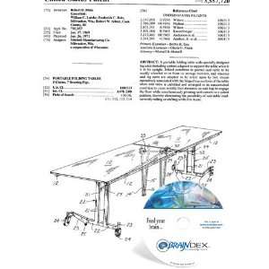  NEW Patent CD for PORTABLE FOLDING TABLES 