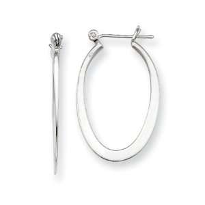  Oval Hoop Earrings in Silver   33mm (1 1/4) Jewelry