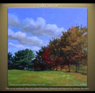 Field Trees Fall Color II Landscape Painting Bechler  