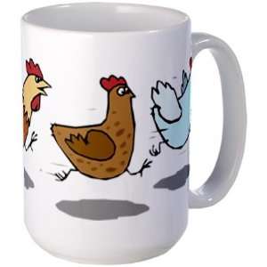  Chicken Race Chicken Large Mug by  Everything 