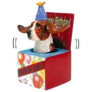    Happy Birthday Gift Basset Hound Dog Figurine