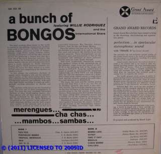 WILLIE RODRIGUEZ   A BUNCH OF BONGOS   VINYL RECORD  