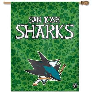   San Jose Sharks Shamrock 27x37 Vertical Flag   Shop.NHL Exclusive