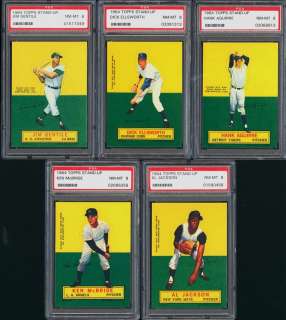 Lot(5) 1964 Topps Stand Up w/ Gentile Aguirre McBride, ALL PSA 8 NM MT 