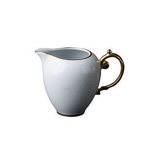  LObjet Aegean 24kt Gold Creamer   White