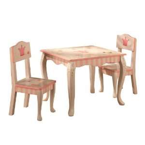  Princess And Frog Hand Carved Wooden Table And Chairs 
