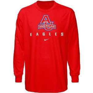  Nike American Eagles Red Basic Logo Long Sleeve T shirt 