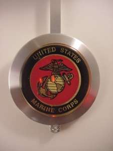 USMC MARINE CORPS 7 ROUND PENDULUM WALL N S GEORGE NELSON RETRO CLOCK 