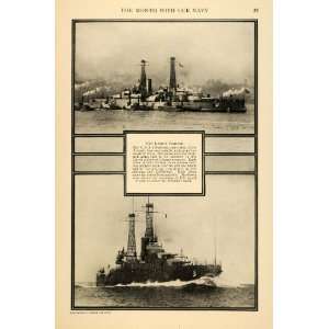  1916 Print USS Oklahoma Arizona California Naval Ship 