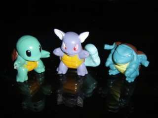 POKEMON ACTION FIGURES #7 Squirele, #8 Wartortle and #9 Blastoise