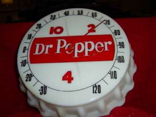 DR PEPPER BOTTLE CAP THERMOMETER SIGN 10 2 4 NOT NEON OR PORCELAIN 