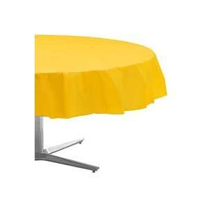  Yellow Sunshine 84in Plastic Round Tablecover