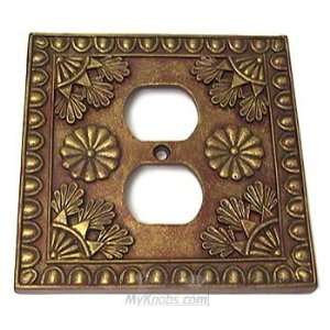  Old world amiens copper single duplex outlet cover 