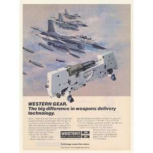  1984 Western Gear Weapons Ejector F 16 Aircraft Print Ad 