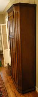 Antique English Armoire Wardrobe Hall Closet~Linen Carving~Shelf/rod 