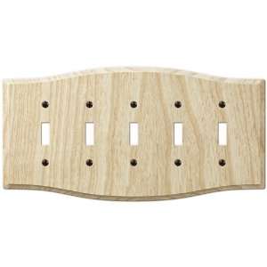  Country Unfinished Ash   5 Toggle Wallplate