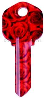 Kwikset Lock Color Key Blank Blanks KW1   Red Rose  
