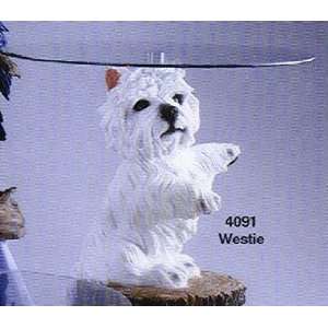 Westie West Highland Terrier Dogs End Table with Glass Top 