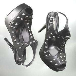NIB~SIMPLY VERA WANG Studded Open Toe High Heel Platform Shoes~Black~$ 