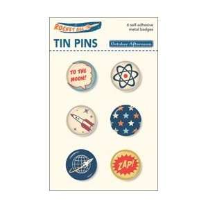   Rocket Age Tin Pins 6/Pkg; 3 Items/Order Arts, Crafts & Sewing