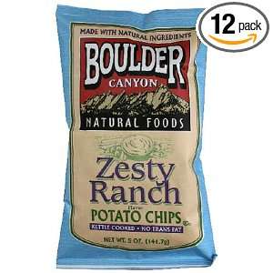 Boulder Potato Chips, Zesty Ranch, 5 Ounce Bags (Pack of 12)  