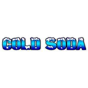  COLD SODA Concession Decal ice cold drinks stand cart 