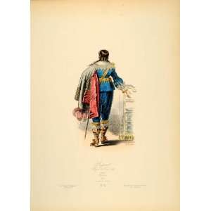  1870 Engraving French Nobleman Costume Seigneur France 