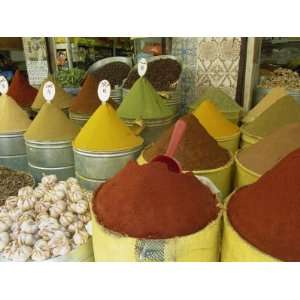  Spices for Sale in the Mellah, Marrakech, Morocco, North 