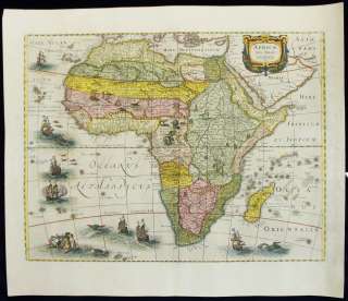   TABULA 1631 HONDIUS, EXQUISITE MAP OF AFRICA IN ORIGINAL COLOUR  