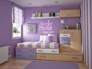 PRINCESS SLEEPS HERE Girls Teen Bedroom Wall Decal 36  