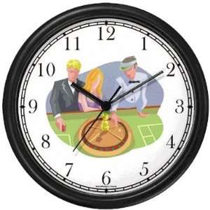  Roulette Wheel Game Gambling or Casino Theme Wall Clock by 