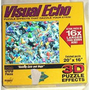  Visual Echo 3D Effect Raining Cats and Dogs Puzzle 500pc 