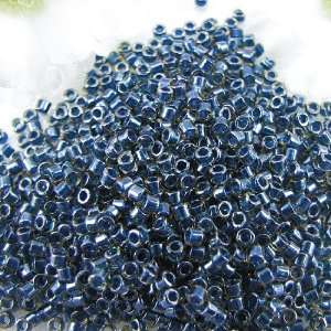  Miyuki delica seed beads 11/0 spkl blue lined topaz 8g 