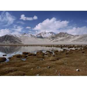  High Mountain Lake and Mountain Peaks, Beside the Karakoram 