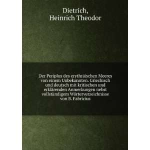   rterverzeichnisse von B. Fabricius Heinrich Theodor Dietrich Books