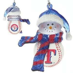  Texas Rangers MLB Striped Acrylic Snowman Ornament (3 inch 