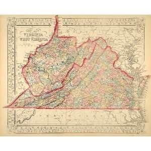   Map West Virginia State Counties United States   Original Print Map
